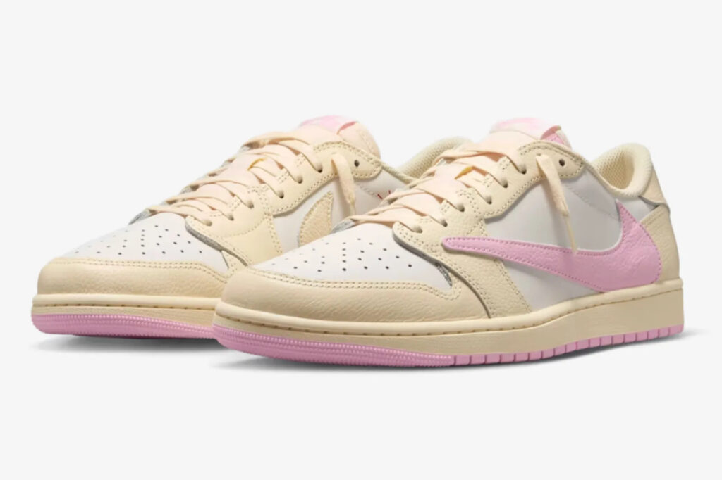 トラヴィス・スコット×ナイキ「エア ジョーダン 1 LOW “Pink Pack”」マスリン アンド シャイピンク
