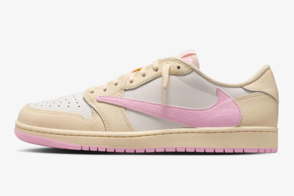 トラヴィス・スコット×ナイキ「エア ジョーダン 1 LOW “Pink Pack”」マスリン アンド シャイピンク