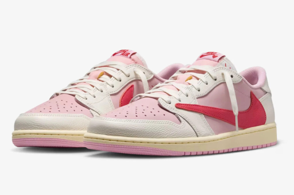 トラヴィス・スコット×ナイキ「エア ジョーダン 1 LOW “Pink Pack”」シャイピンク アンド トロピカルピンク