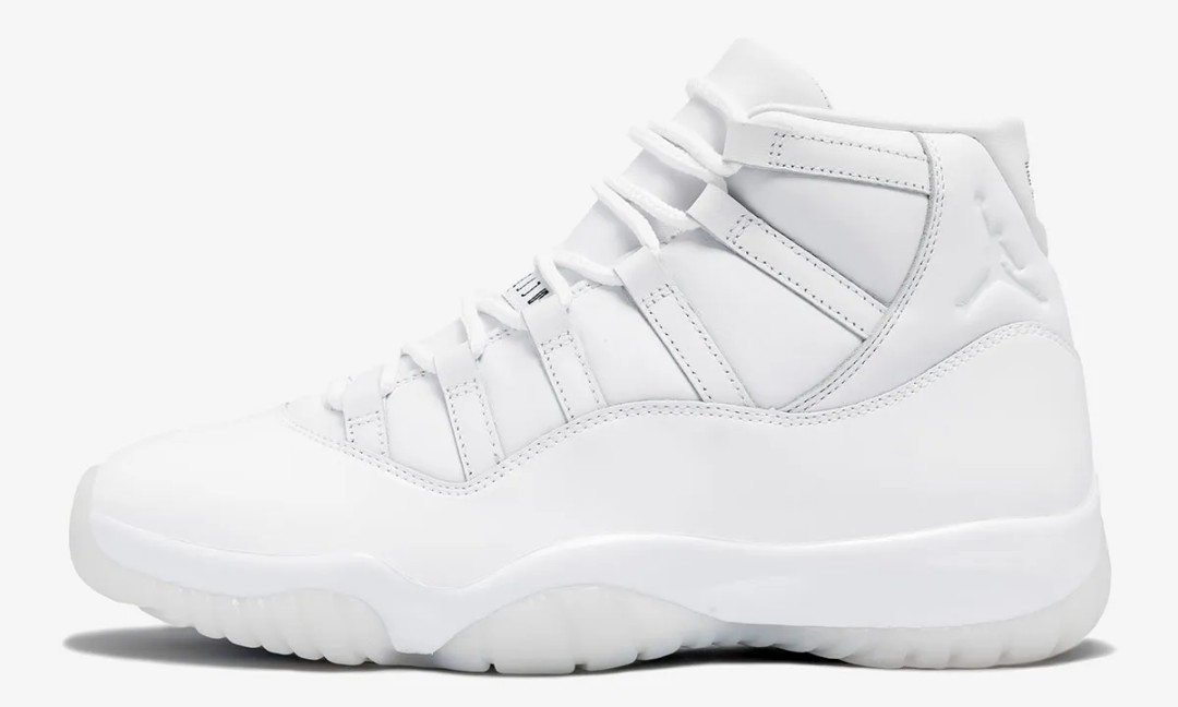 COMME des GARÇONS HOMME PLUS × Air Jordan 11 ホワイト アウトステップ側のサイドビュー