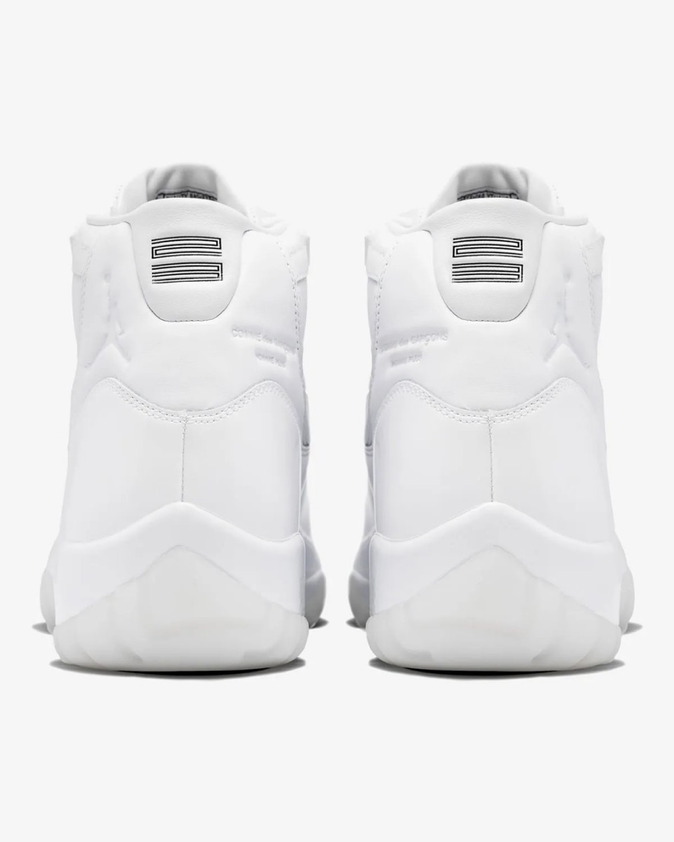 COMME des GARÇONS HOMME PLUS × Air Jordan 11 ホワイト 背面から見たヒールカウンター